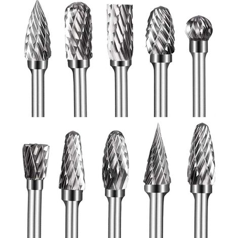 Hartmetall Frässtifte Doppelschnitt 10er 3mm Schaft 6mm Kopf (1/5)