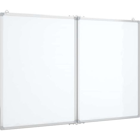 Tableau blanc magnétique pliable 120x80x1,7 cm aluminium
