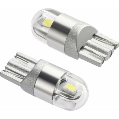 Ampoule LED T10 - 3030 2SMD - Pour Feu de Position Veilleuse Plaque d'Immatriculation Porte Coffre Boîte à Gants - Lot de 10 (1/5)