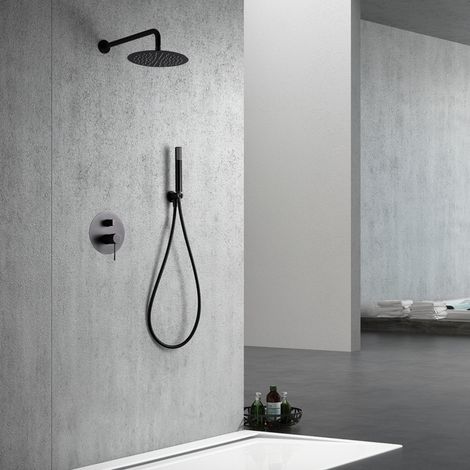 Imex - Columna Ducha Empotrada con Grifo Black Gun Serie Line (1/5)