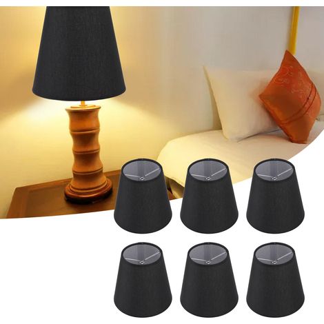 Abat-jour en tissu noir, style moderne et minimaliste. Convient aux lampes à pince, lampadaires, lampes de table, suspensions et appliques murales. (1/5)