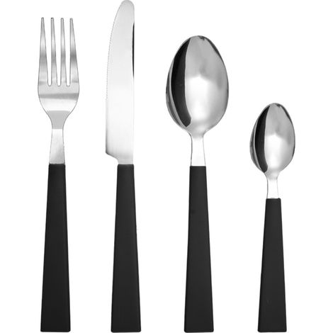 Set di posate nere da 16 pezzi (1/3)