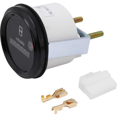 Compteur horaire à quartz rond précis 6 chiffres 12-36 V CC/CA pour moteur de bateau, voiture, camion (1/5)