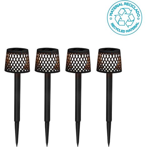 GRETITA Pack 4 Tischleuchte mit Solarladung und wiederaufladbarem Akku. Warmes LED-Licht. Hergestellt in Spanien (1/4)