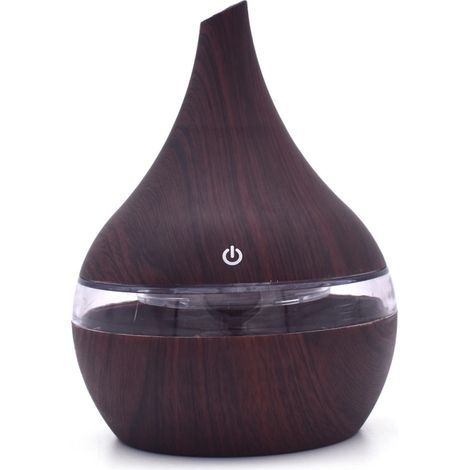 Difusor de aroma eléctrico USB de 300 ml, humidificador de aire de madera, difusor de aceites esenciales y pulverizador de niebla fría para el hogar y la oficina. (1/5)