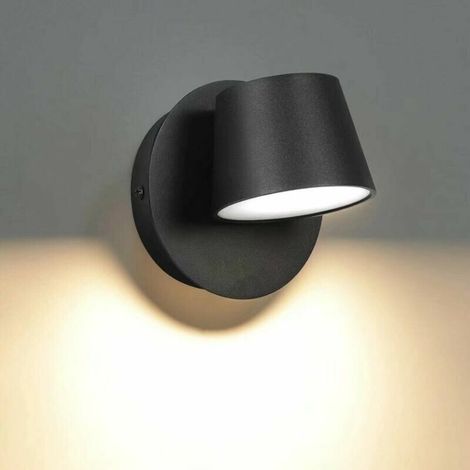 Moderne LED-Wandleuchte, 350° drehbare Wand-Leseleuchte, Innenwandleuchte im nordischen Stil für Schlafzimmer, Wohnzimmer, Treppenhaus, Flur, Schwarz 3000K (warmes Licht)