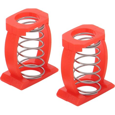 Lot de 2 pinces de serrage pliables avec ressort de réglage et bouton, accessoires de fixation pour potence de vélo pliante (rouge). (1/5)