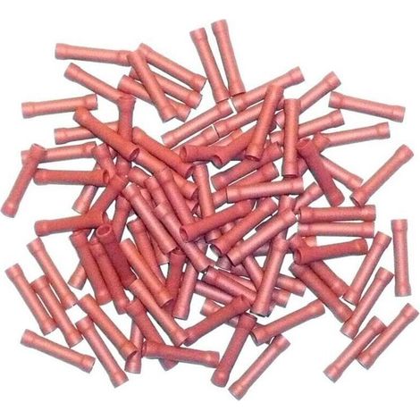 Cosses électriques isolées à sertir – Prolongateurs rouges pour fils de 0,5 à 1,5 mm² – Lot de 100 manchons pour connexions électriques