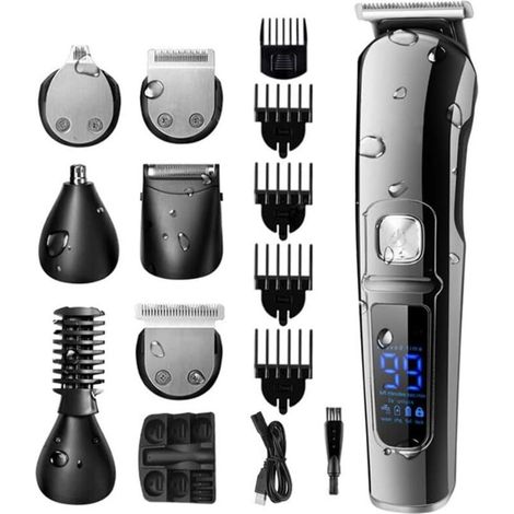 [NIEMALS VERWENDET] Friseurschere, Herrenhaarschneider, 6-in-1-Gesichtspflegeset, Haarschneider, wasserdichter Elektrorasierer, Haartrimmer, Trimmer