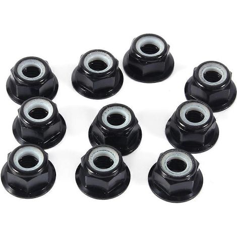 Écrous autobloquants hexagonaux M5 à insert nylon anodisé, en alliage d'aluminium, lot de 10