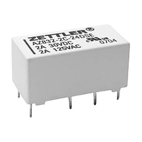 Zettler Electronics AZ832P2-2C-24DE Relais pour circuits imprimés 24 V/DC 3 A 2 inverseurs (RT) 1 pc(s) Y746612 (1/2)