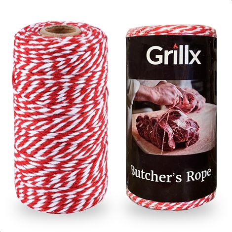 GrillX Ficelle de boucher 100 mètres - Ficelle de cuisine 2 mm - Ficelle extra forte pour volets roulants - Ficelle d'emballage - Accessoires pour barbecue