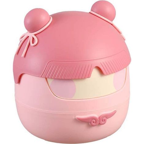 Mini-pattumiera per la copertura di commutazione, piccolo cestino per l'ufficio, il secchio dei rifiuti compatto per il bagno, camera da letto, ufficio, rosa (1/5)