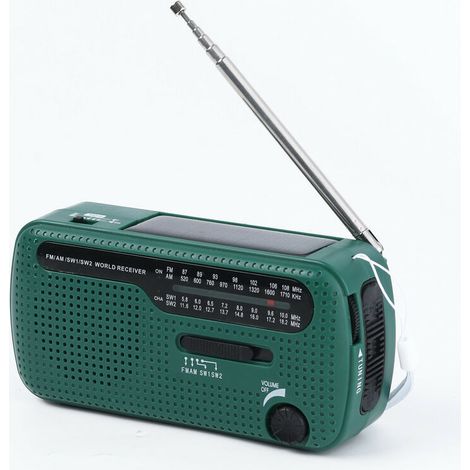 Radio AM FM NOAA Manivelle Dynamo Radio Solaire Radio Multifonction d'urgence Radio avec Lampe LED sirène batteire Portable pour randonnée Camping extérieur Cas d'urgence (1/3)