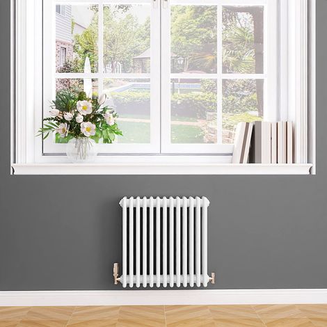Biubiubath Traditional Cast Iron Style Radiator Horizontal 4 Column White 600x605mm