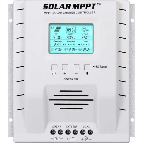 Contrôleur de charge solaire MPPT 60A DC 12V 24V Régulateur de batterie automatique PV 100 V Entrée MPPT Contrôleur de charge pour batteries au lithium, scellées, gel et inondées (1/5)