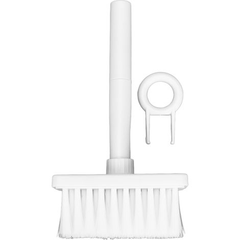 Brosse à clavier multifonction 5 en 1, double tête séparée, design 3 rangées, stylo nettoyant plastique pour écouteurs, blanc (1/5)