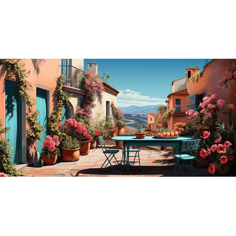 Papier peint campagne terrasse sur la mer - 150 x 250 cm (1/2)