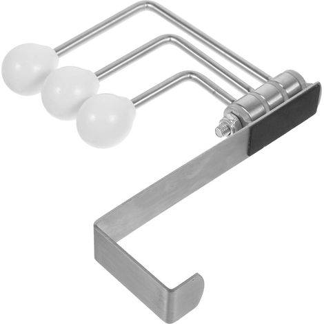 de Porte Suspendre de Paquet et Vêtements en Acier Inoxydable Argenté 3 Boules sans Perçage Maison Salle de Bain (1/5)