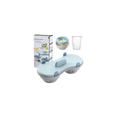 Cuiseur à œufs pour micro-ondes avec verre doseur, pour cuire à la vapeur les œufs, compatible lave-vaisselle, petit ustensile de cuisine pour œufs durs-Crezuo