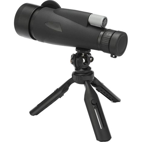 Télescope Monoculaire 12-30X60, Télescope Monoculaire avec Support Smartphone et Trépied, Télescope Monoculaire Compact étanche, pour Observation des Oiseaux, Voyages, Chasse et Concerts,Noir (1/5)