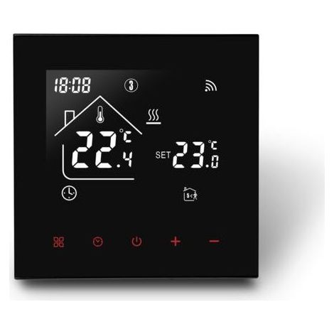 Thermostat Connecté WiFi pour Chauffage de Chaudière à Gaz Thermostats d'Ambiance,Thermostat Programmable Intelligent,Compatible Tuya Alexa Google Assistant 3A,Noir (1/5)