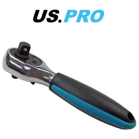 US PRO Tools 1/4" and 3/8" Drive Stubby Double Headed Ratchet 72 Teeth 4191 (1/4)