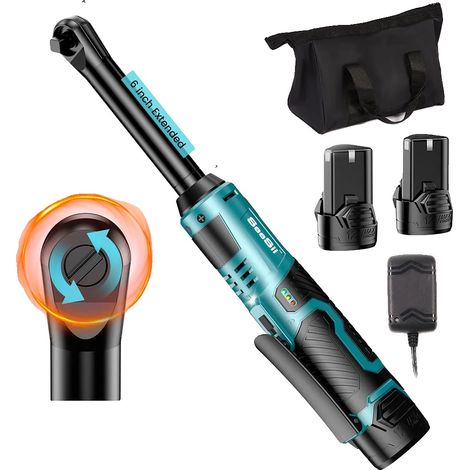 Llave de carraca, alto par, diseño compacto, con 2 baterías de 2,0 Ah. (1/5)