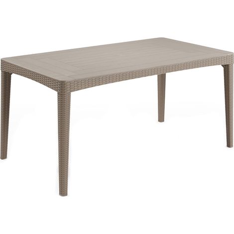 Table de Jardin Salmon, 6 Places, Résistant aux uv, 90x160x74h cm Gris Taupe