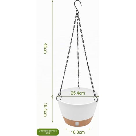 Hanging Plant Pots for Indoor and Outdoor Plants with Visible Water Level Tray, Drainage Hole, Self Watering for Garden and Home (10 Inch) (1/4)