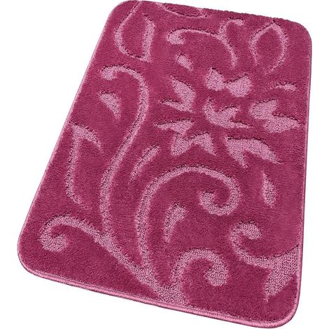 Tappeto Bagno Morbido Scendiletto Moderno Elegante Antiscivolo Assorbente 100% Made In Italy Porpora - 55x90 cm