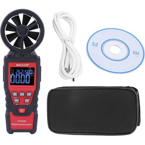 HT625B Handliches digitales Anemometer Luftstrom-, Geschwindigkeits-, Temperatur- und Feuchtigkeitsmessgerät