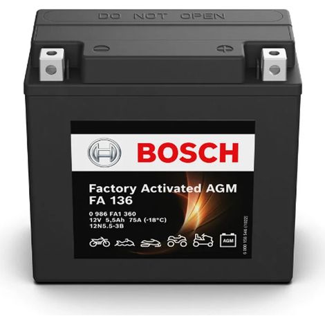 Batería de Moto Bosch FA136 (12N5.5-3B) 5,5Ah 75A 12V (1/5)