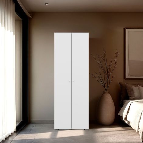 TUHOME Mueble para lavabo Armario alto de 2 puertas dormitorio, Blanco (1/5)