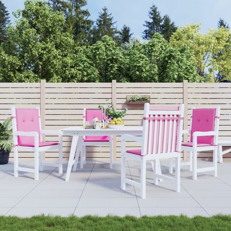 Coussins de chaise,Rembourrés pour chaise à dossier bas lot de 4 rose tissu BGT68179 (1/5)