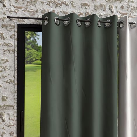 Homemaison – Rideau occultant en microfibre lavée 135x250 cm – 8 oeillets inox anti-rouilles – Entretien facile, lavable à 30°