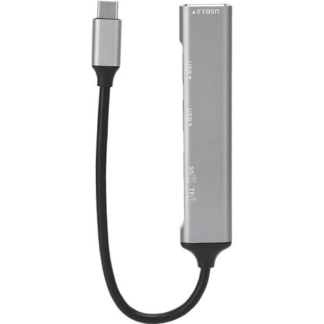 5-in-1 Plug-and-Play USB-C-Hub, USB-C-Dockingstation aus Metall, USB-C-Adapter für Windows und Linux, Schwarz (1/5)