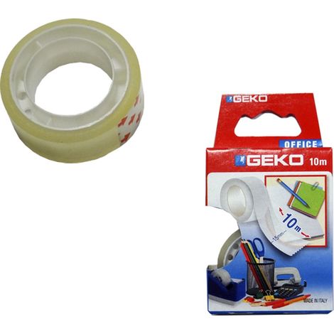 Confezione da 5 Rotoli di Nastro Adesivo Trasparente (15mm x 10m) + 1 Dispenser EDM