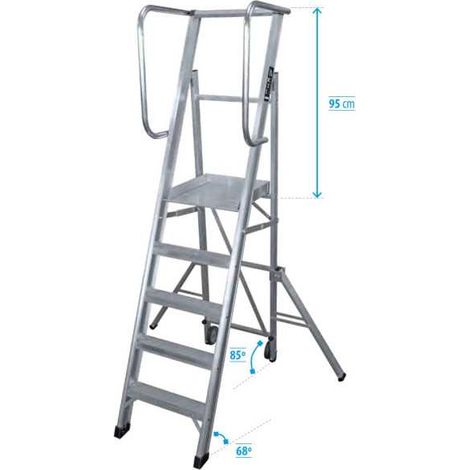 Escalera móvil con plataforma, plegable K-WORK de 3 peldaños con plataforma de 40x45 cm marca KTL (1/4)