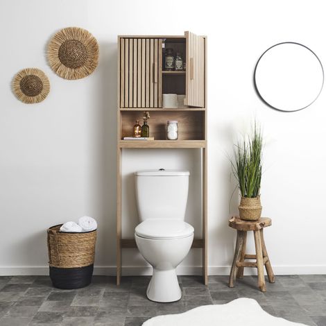 Meuble de Salle de Bain - HOME DECO FACTORY - Klaus - Rustique Chic - Marron