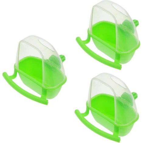 3pièces Distributeur De Nourriture pour Oiseaux Transparent Boîte Anti-débordement pour Oiseaux Mangeoire Suspendue Pratique pour Perroquets Et Calopsittes (1/4)