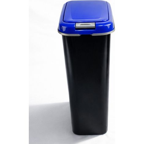 JARDIN202 - Cubo de Basura con Tapadera Basculante - 15L / 25L / 30L / 50L - Papelera Ideal para Cocina, Baño y Oficina  25 L (Azul - Negro)