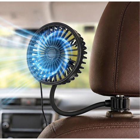 JSSEVN-Ventilateur Voiture 7V Vitesse Continue, Refroidissement 360° Réglable, Ventilateur Électrique pour Camions, Vans (1/5)