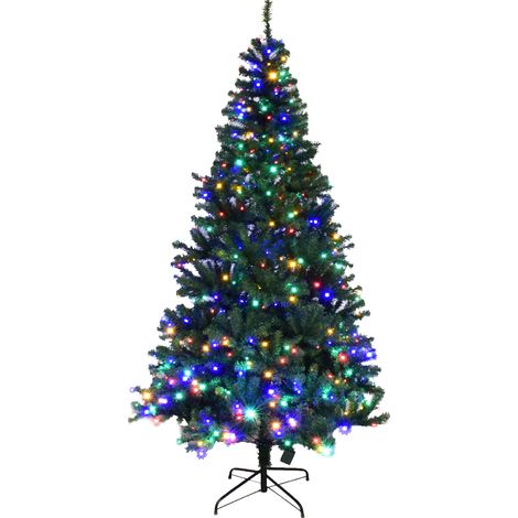 Albero di Natale artificiale in PVC con 1570 rami 500 LED supporto in metallo 210cm (1/3)