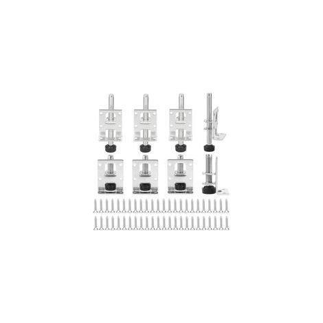 Lot de 8 pieds de meubles réglables, pieds réglables en acier de 50 mm + 102 mm avec petites vis, pieds de table réglables pour meubles, tables, étagères, armoires (argent) (1/5)