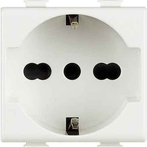 PRESA ITALIANA/TEDESCA 'MATIX' BTICINO 10/16A 250V 2P+T - Bianco