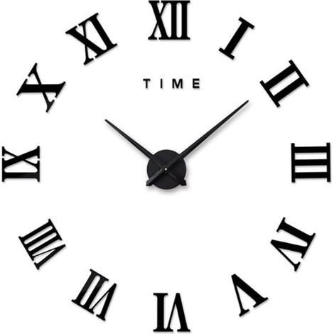 Horloge murale à faire soi-même, moderne, silencieux, grande horloge murale sans cadre, amovible, autocollants 3D, décoration de maison, bureau, cadeau (1/5)