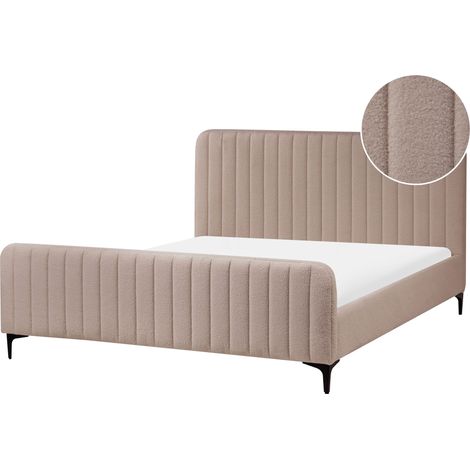 Bed Boucle LUNAN 160 x 200 cm (EU King Size) Taupe (1/5)