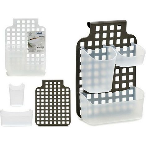 Seifenschale - BigBuy Home - Transparent/Schwarz - Limitierte Auflage - Organisiertes Badezimmer - Mehrfarbig