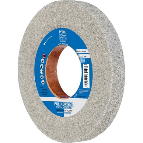 PFERD TOOLS POLINOX Gewickeltes Vlies-Rad PNK Ø 200x25 mm Bohrung-Ø 76,2 mm Mittelhart A Grob für Finish